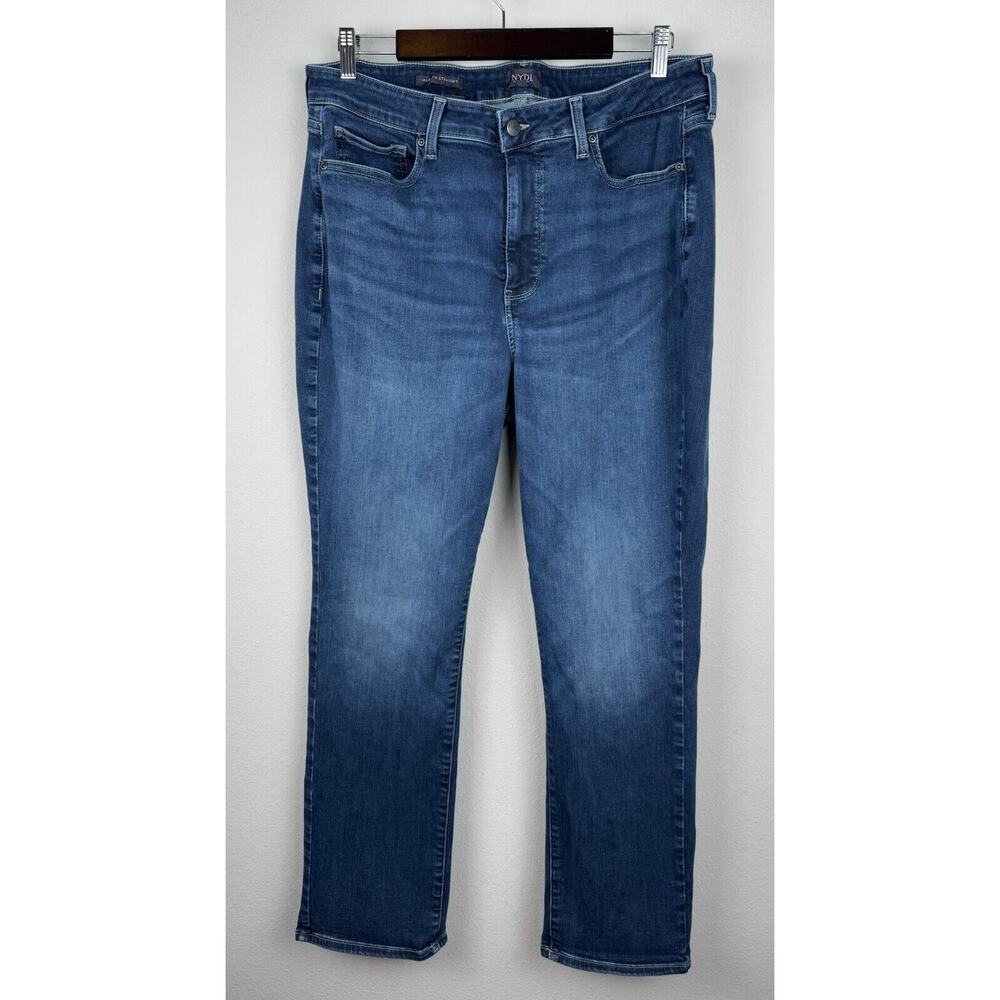 NYDJ Jeans Womens Size 16W Blue Marilyn Straight Lift Tuck Stretch Denim